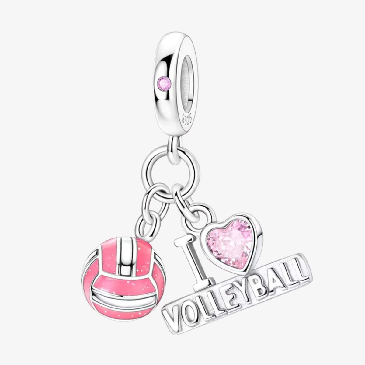 Berloque Rosa I Love Volleyball