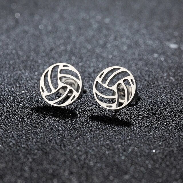 Brinco Bola de Vôlei (Cor Prata)