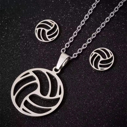 Colar Bola de Vôlei + Brinco