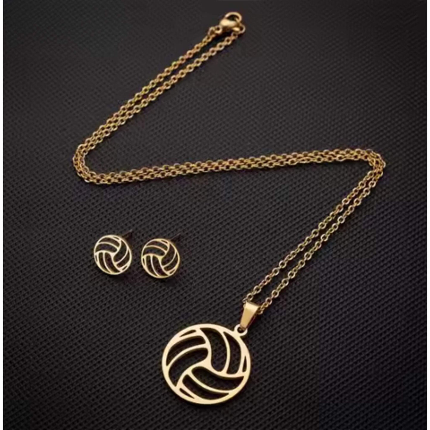 Colar Bola de Vôlei + Brinco