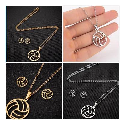 Colar Bola de Vôlei + Brinco