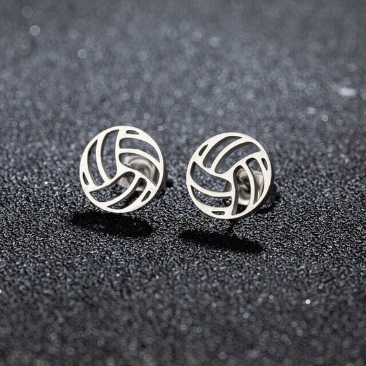 Brinco Bola de Vôlei (Cor Prata)