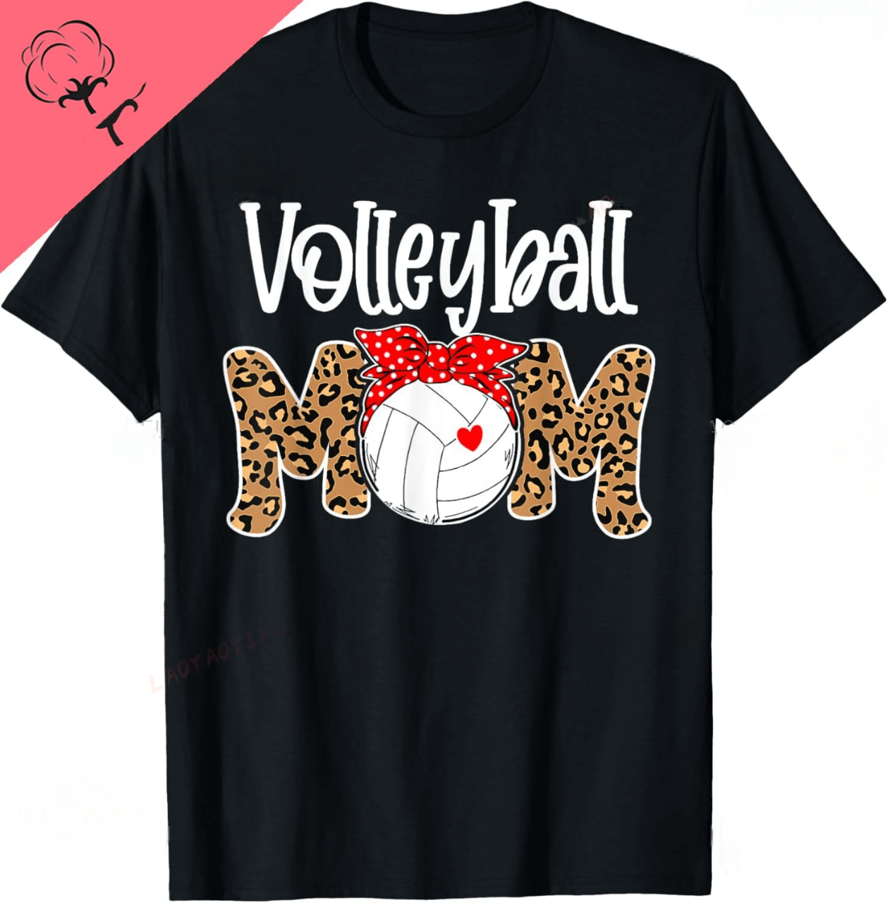 Camiseta Volleyball Mom Leopardo